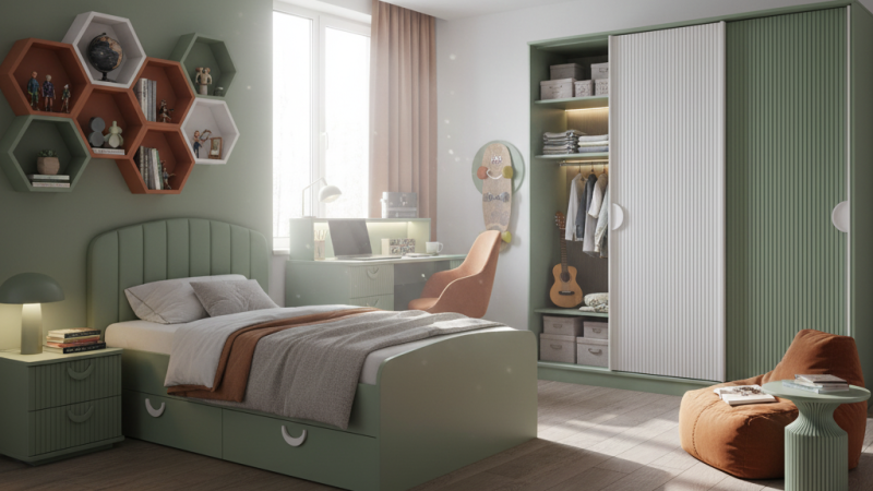 Mobilier pentru camera de copii si tineret realizat la comanda