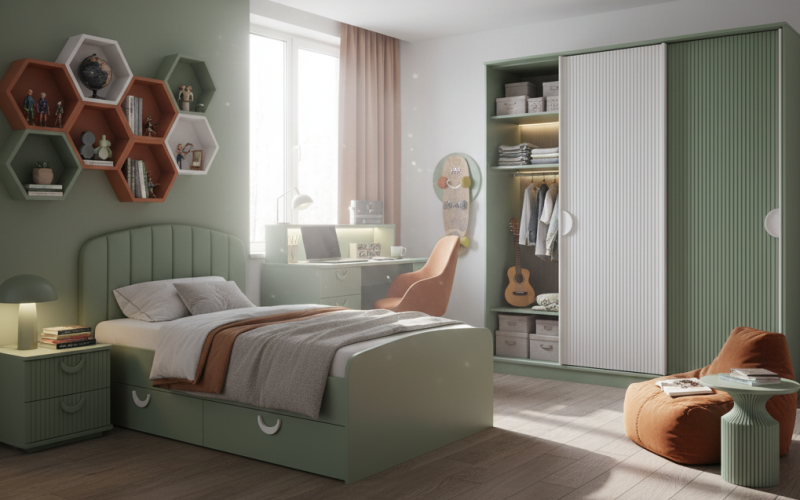 Mobilier pentru camera de copii si tineret realizat la comanda